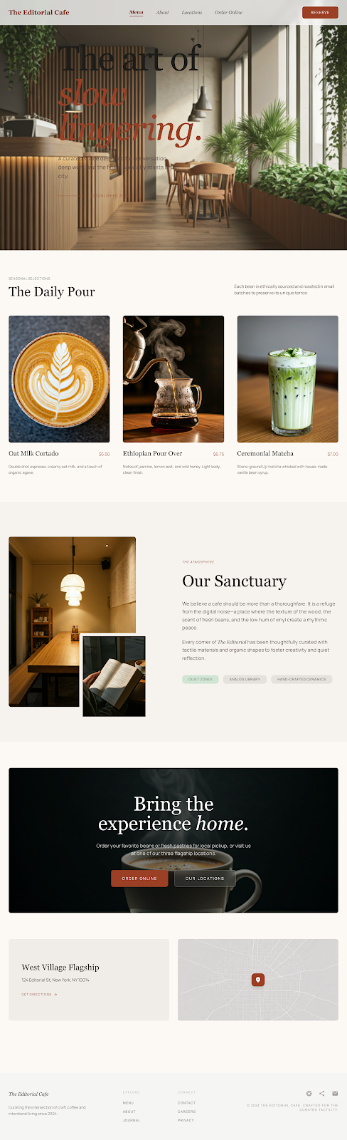 Restoran Web Tasarım Örneği 2